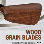 Modern Wood Grain Ceiling Fan Light