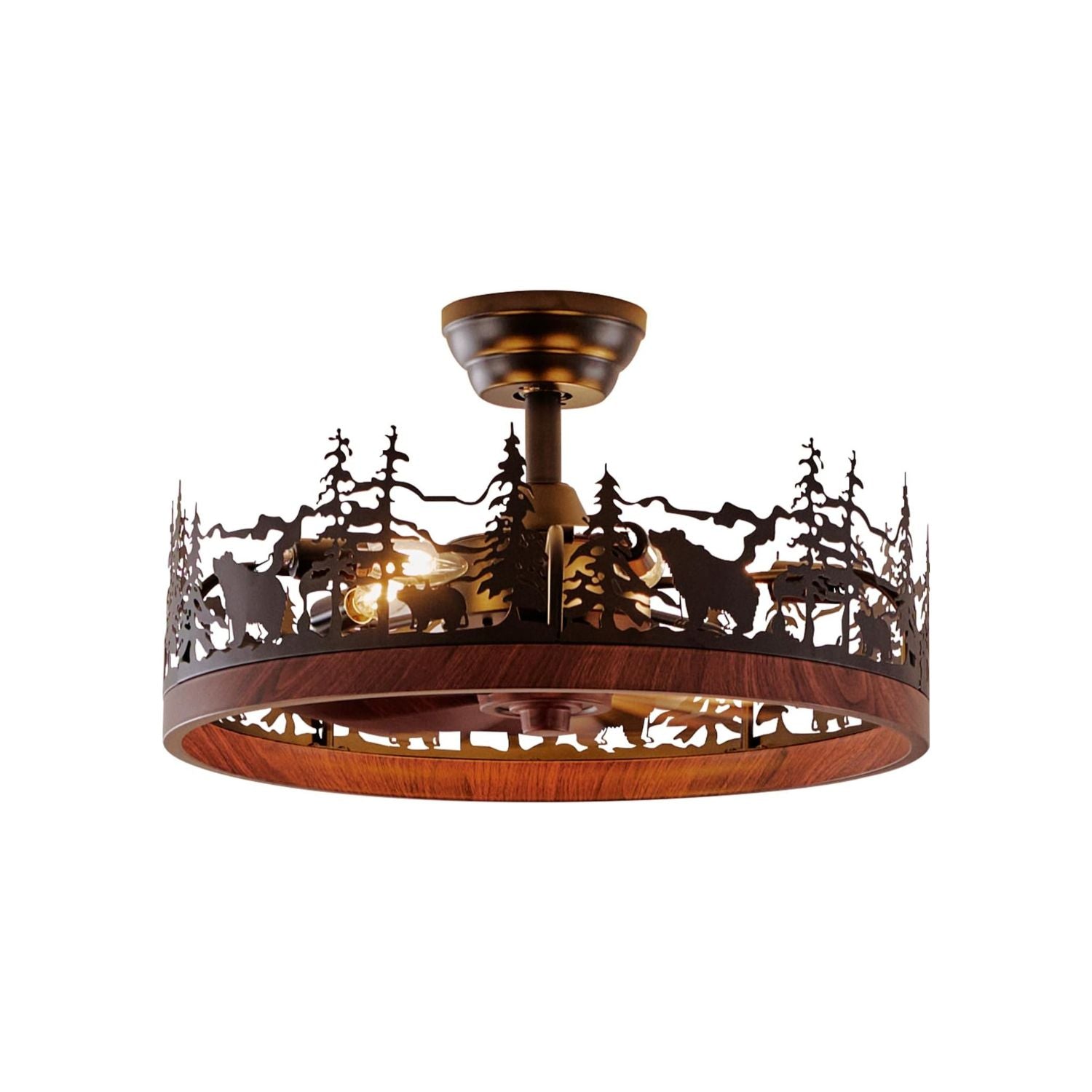 Farmhouse Rustic Ceiling Fan with Light and Remote, 21.7"