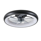 Farmhouse Black Ceiling Fans with Lights, 21.7" Flush Mount Ceiling Fan with Remote & APP Control