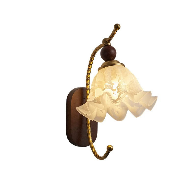 CASAGD Vintage Flower Wall Lamp Bedroom Ambient Lighting