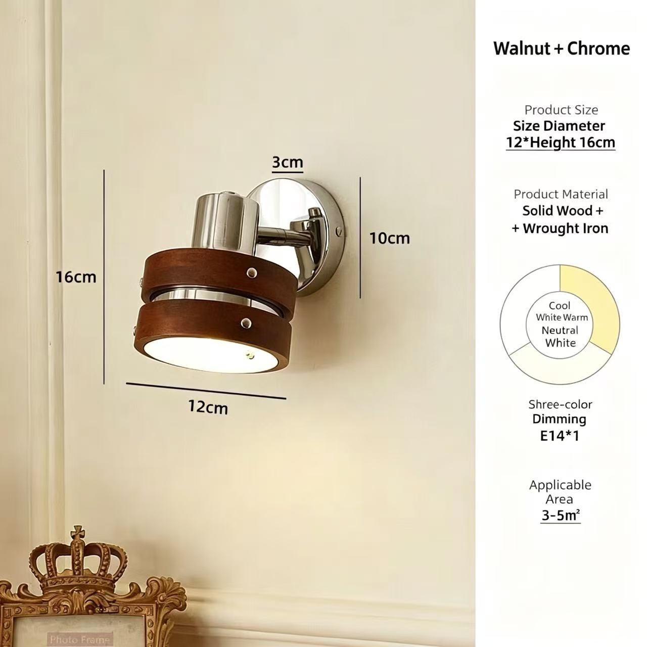 CASAGD Vintage Wood Wall Lamp