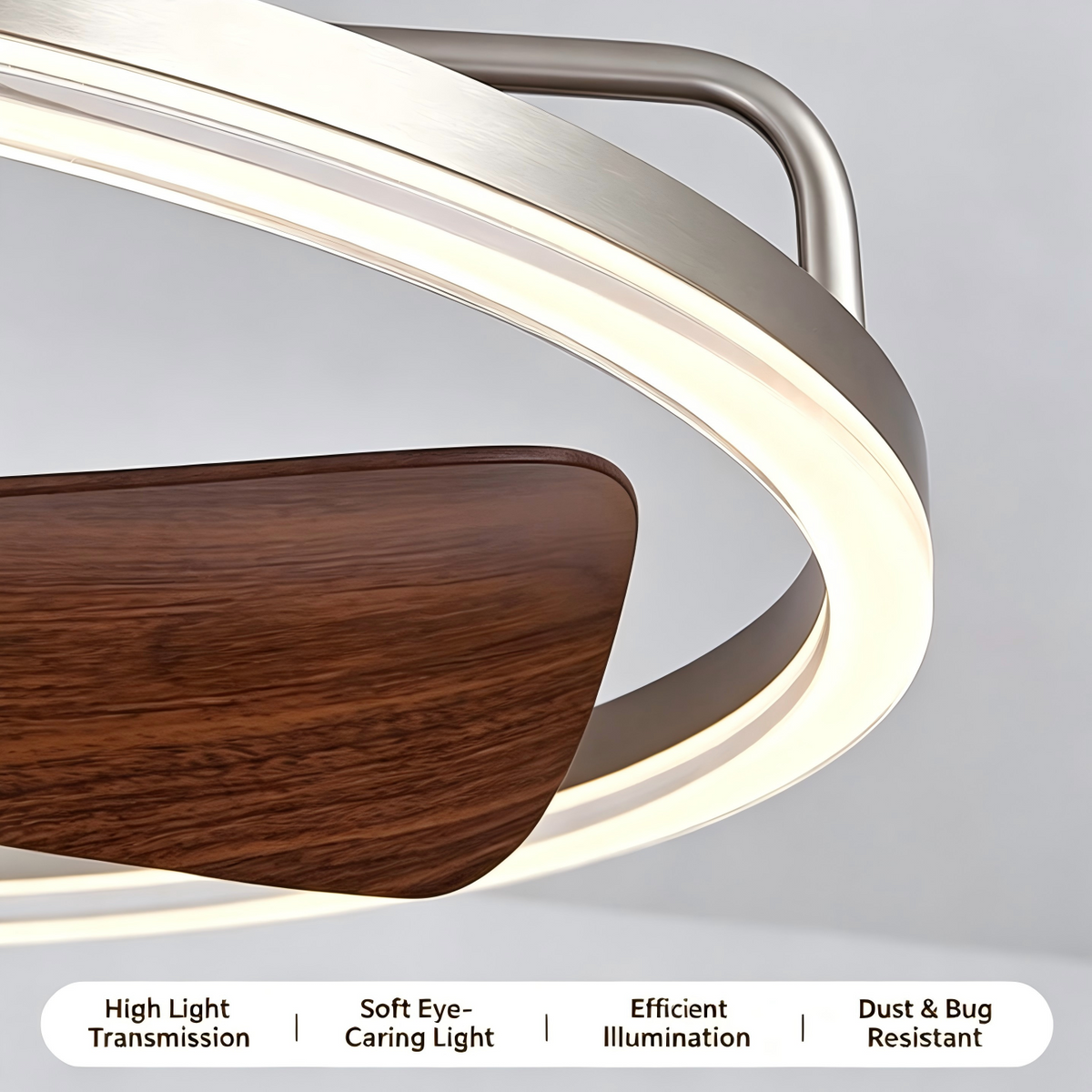 Modern Wood Grain Ceiling Fan Light