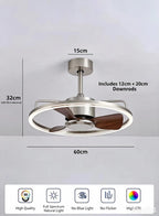 Modern Wood Grain Ceiling Fan Light