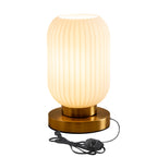 Bedside Table Lamp with Glass Shade White Glass Nightstand Lamp Modern Desk Lamp