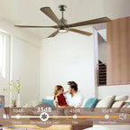 Modern Wood Ceiling Fan with Light and Remote Control
