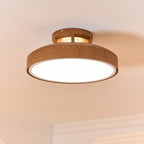 Bladeless Ceiling Fans with Lights and Remote, 18.9" Walnut Color
