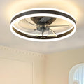 20" Flush Mount Ceiling Fans with Lights and Remote