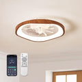 19.7" Modern Ceiling Fans with Lights and Remote Farmhouse Smart Bladeless Fandelier Flush Mount Ceiling Fan for Bedroom Dining Room