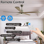Modern Wood Ceiling Fan with Light and Remote Control