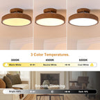 Bladeless Ceiling Fans with Lights and Remote, 18.9" Walnut Color