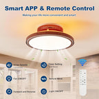 Farmhouse 18" Embedded Ceiling Fan with Light and Remote Control