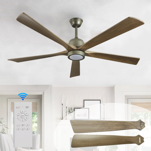 Modern Wood Ceiling Fan with Light and Remote Control