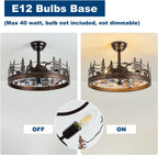 Farmhouse Rustic Ceiling Fan with Light and Remote, 21.7"