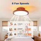 Farmhouse 18" Embedded Ceiling Fan with Light and Remote Control
