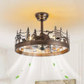 Farmhouse Rustic Ceiling Fan with Light and Remote, 21.7"