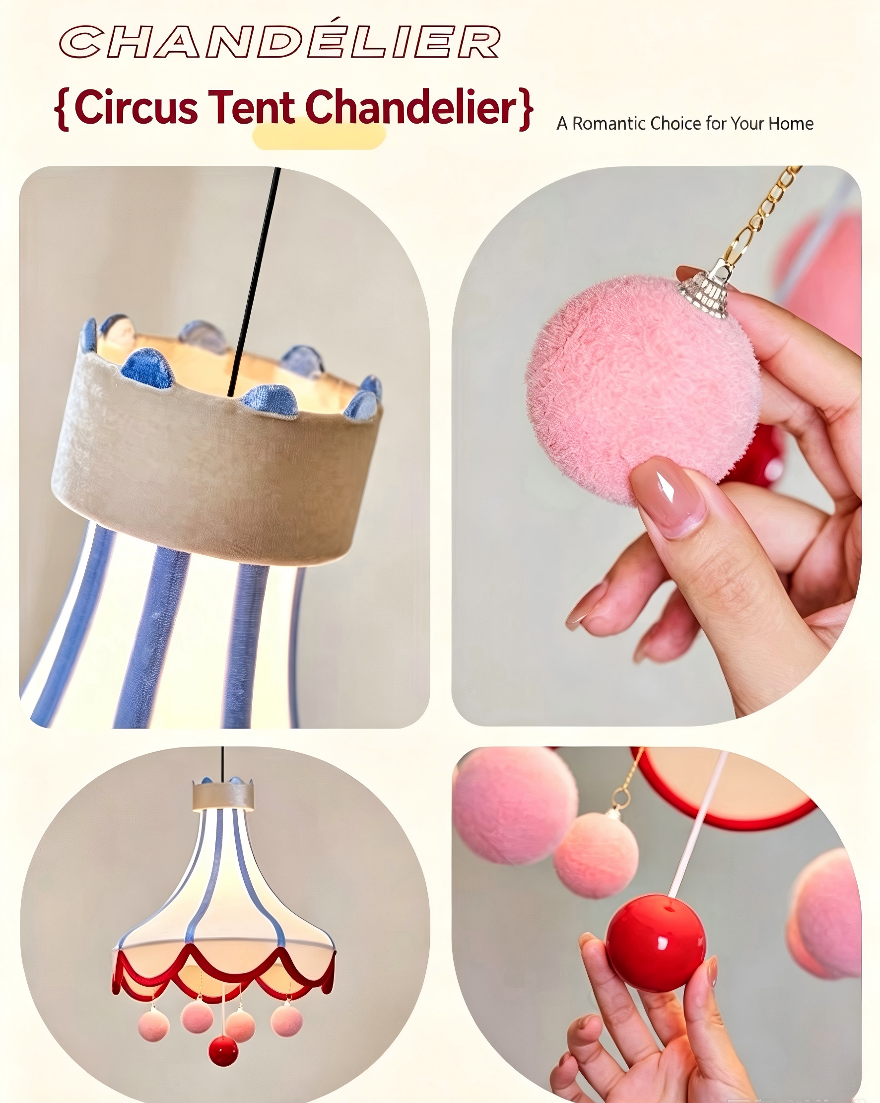 CASAGD Circus Tent Pendant Light Creative Ambient Lamp for Living Room & Dining Space