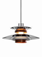 CASAGD PH Disc Pendant Light Walnut Wood Grain Dining Pendant Lamp