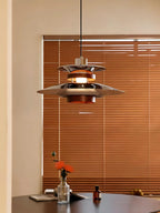 CASAGD PH Disc Pendant Light Walnut Wood Grain Dining Pendant Lamp