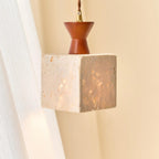 CASAGD Travertine Pendant Light Natural Texture, Elegant Light and Shadow