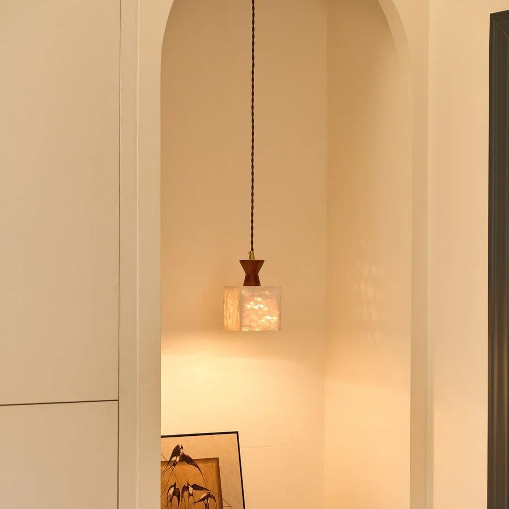 CASAGD Travertine Pendant Light Natural Texture, Elegant Light and Shadow