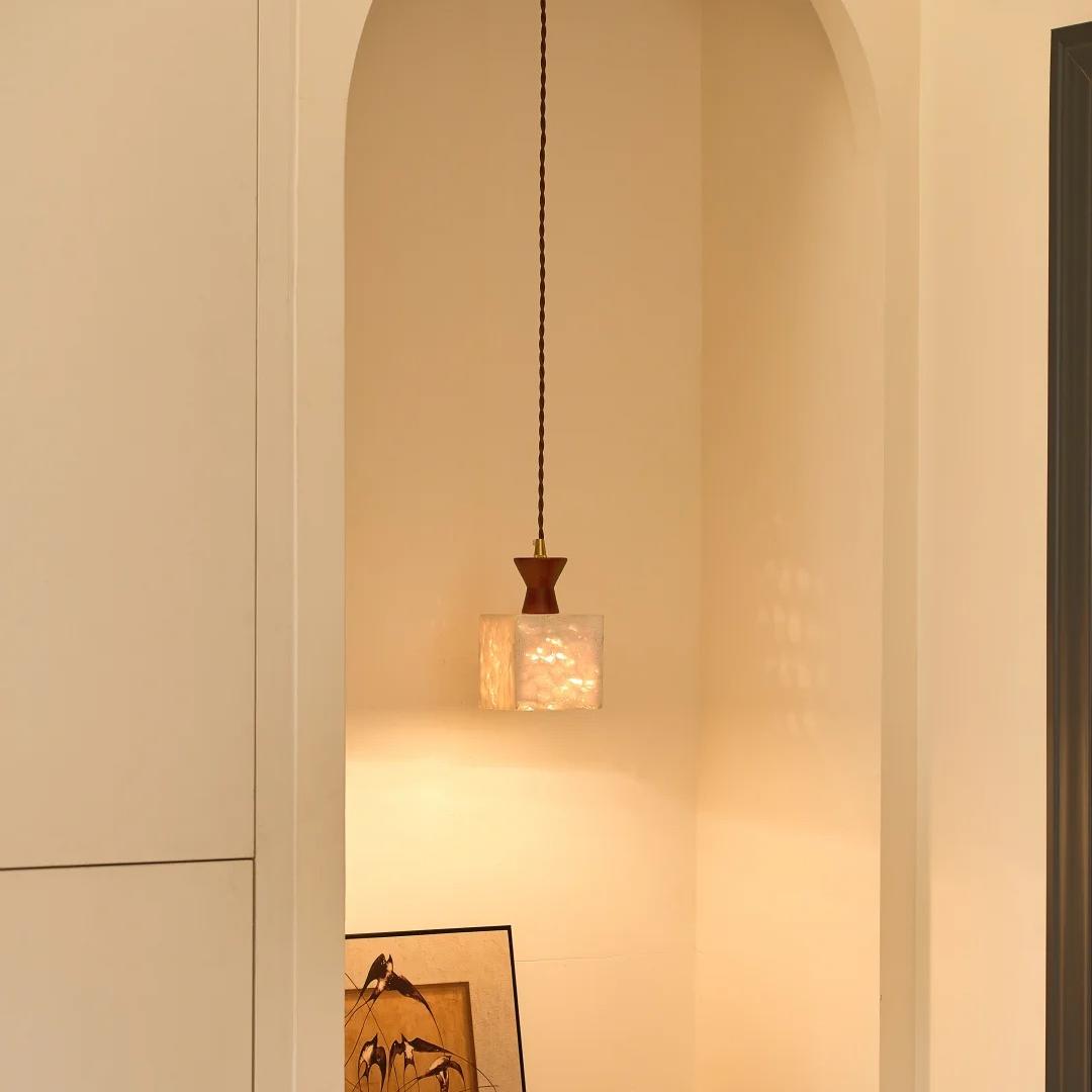 CASAGD Travertine Pendant Light Natural Texture, Elegant Light and Shadow