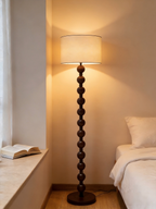 CASAGD Vintage Solid Wood Floor Lamp Wabi-Sabi Living Room Standing Lamp