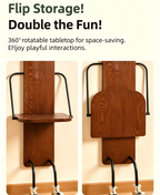 CASAGD Cute Server Wooden Foldable Storage Rack with Touch-Control Eye Light – Creative Ambient Organizer