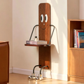 CASAGD Cute Server Wooden Foldable Storage Rack with Touch-Control Eye Light – Creative Ambient Organizer