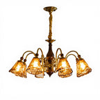 CASAGD French Mid-Century Chandelier Solid Wood & Glass Ambient Ceiling Light