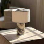 CASAGD Marble Table Lamp Elegant Ambient Lighting for Bedroom & Living Room