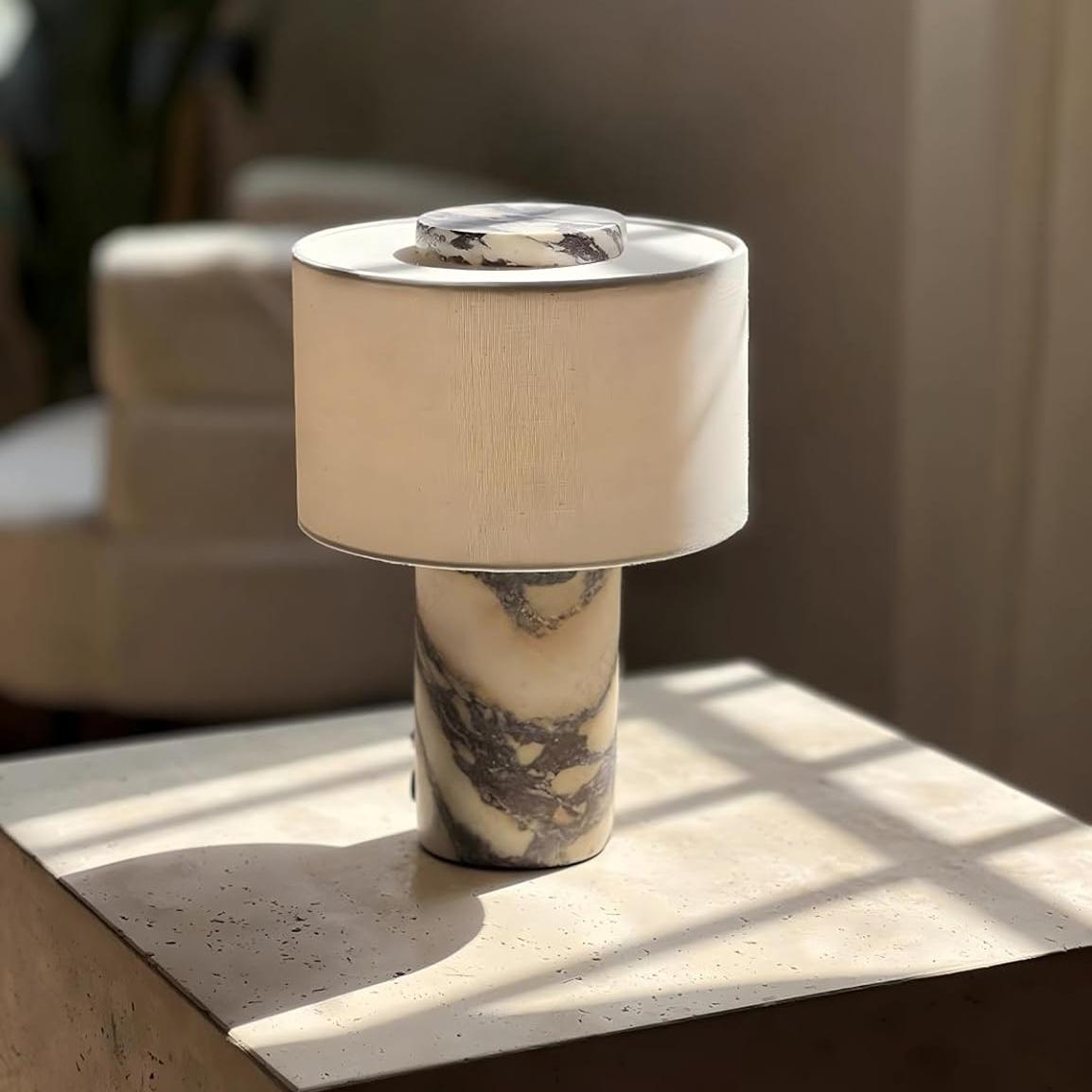 CASAGD Marble Table Lamp Elegant Ambient Lighting for Bedroom & Living Room