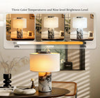 CASAGD Marble Table Lamp Elegant Ambient Lighting for Bedroom & Living Room