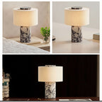 CASAGD Marble Table Lamp Elegant Ambient Lighting for Bedroom & Living Room