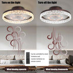 20" Low Profile Ceiling Fan with Light and Remote Control LED Ceiling Fan 6 Speeds