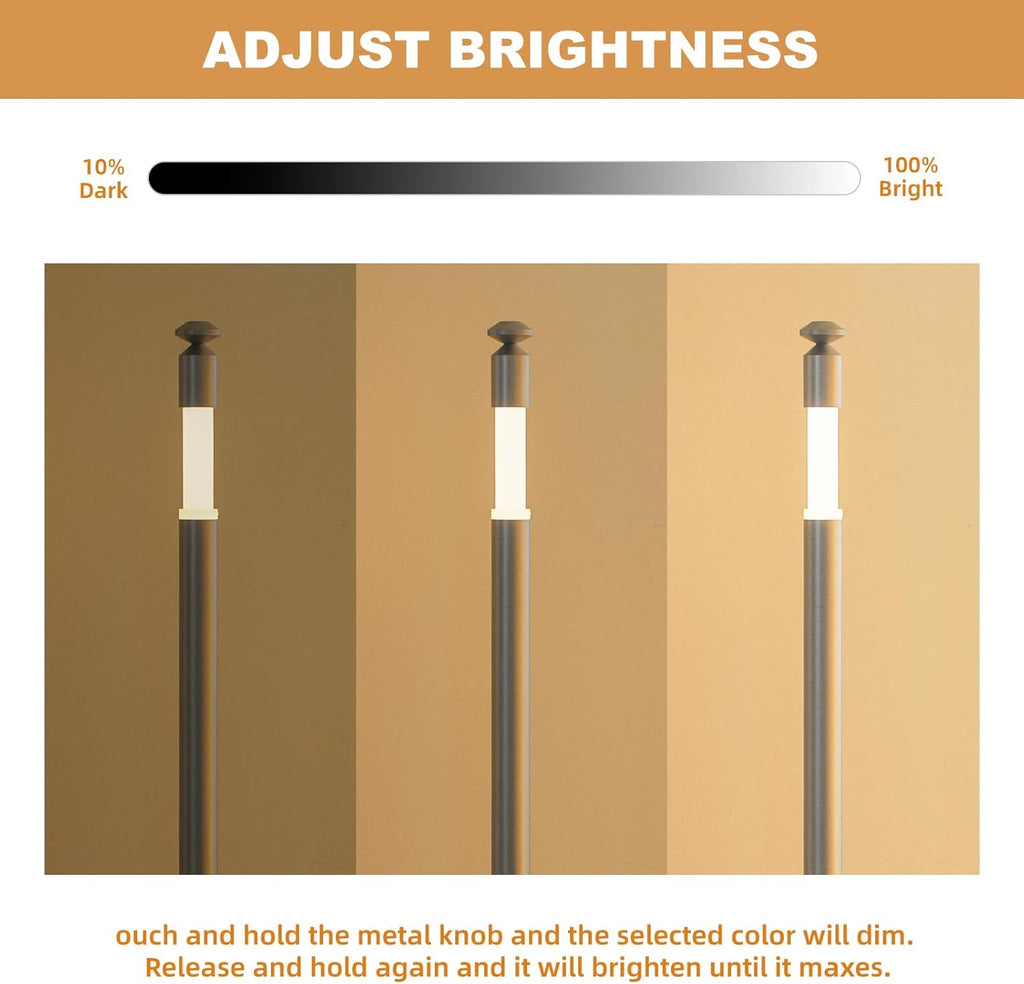 CASAGD LED Corner Floor Lamp with Touch Control Adjustable Height Minimalist Standing Lamp