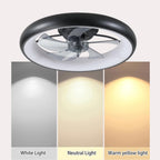 Farmhouse Black Ceiling Fans with Lights, 21.7" Flush Mount Ceiling Fan with Remote & APP Control