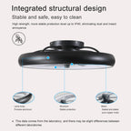 Farmhouse Black Ceiling Fans with Lights, 21.7" Flush Mount Ceiling Fan with Remote & APP Control