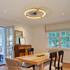 19.7 Inches Low Profile Ceiling Fan, Dimmable LED Ceiling Fans with Lights and Remote Timing and 6 Wind Speeds