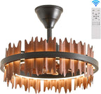 19.7 Inch Rustic Caged Ceiling Fan with Light