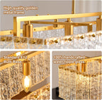 Modern Rectangular Crystal Chandelier for Dining Room