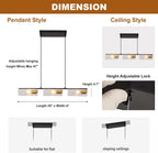 Modern Textured Linear Chandelier 3 Light Hanging Pendant Light
