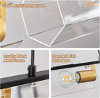 Modern Textured Linear Chandelier 3 Light Hanging Pendant Light
