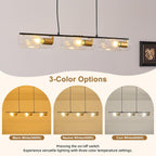 Modern Textured Linear Chandelier 3 Light Hanging Pendant Light