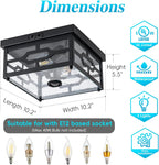 Outdoor Ceiling Light with Motion Sensor Flush Mount Squares Porch Light for Entryway Farmhouse Garage Front and Back Yards