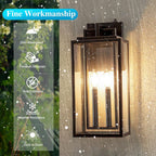 Dusk to Dawn Outdoor Wall Sconce Waterproof Wall Lantern 2-Lights Outside Modern Wall Mount Light