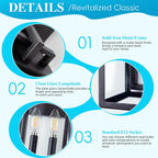 Dusk to Dawn Outdoor Wall Sconce Waterproof Wall Lantern 2-Lights Outside Modern Wall Mount Light