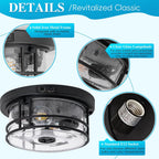 Outdoor Ceiling Light with Motion Sensor Flush Mount Round Porch Light