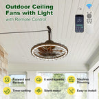 20" Outdoor Ceiling Fans with Light for Patios with Remote Control App