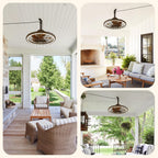 20" Outdoor Ceiling Fans with Light for Patios with Remote Control App
