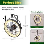 Wall Mount Fan with Remote App Control, 20" Quiet Wall Mounted Fans with Light 360° Adjustable